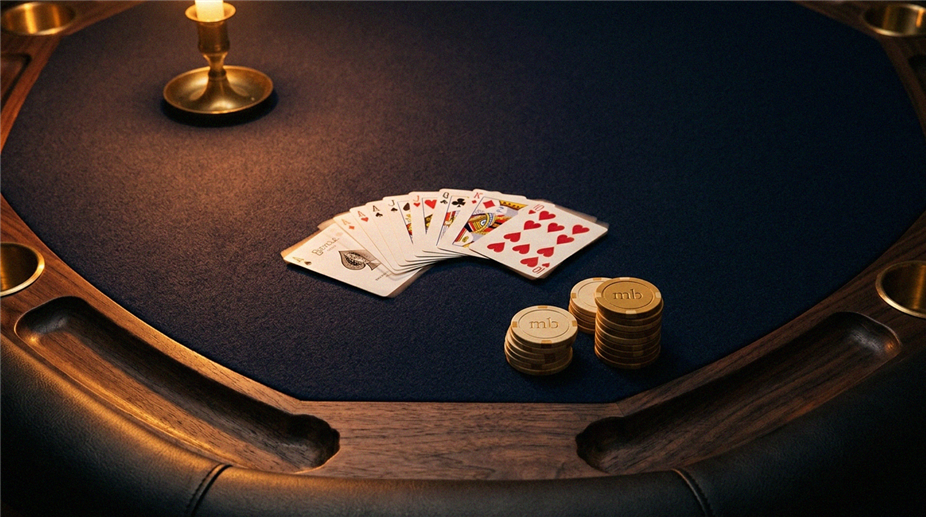 Person am Schreibtisch mit Online-Casino-Spiel